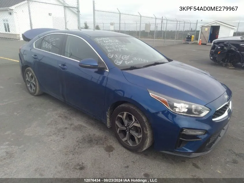 2021 Kia Forte Ex VIN: 3KPF54AD0ME279967 Lot: 12076434