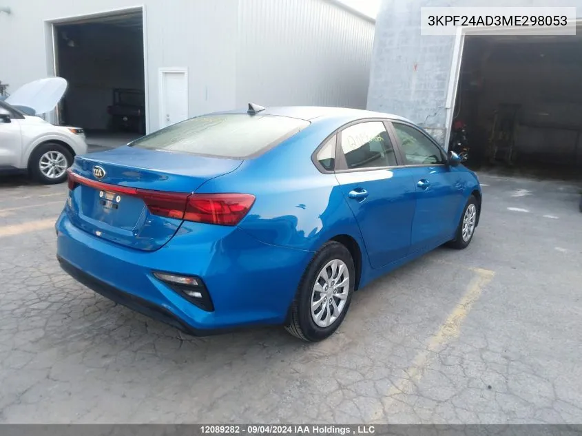 2021 Kia Forte Fe/Lxs VIN: 3KPF24AD3ME298053 Lot: 12089282