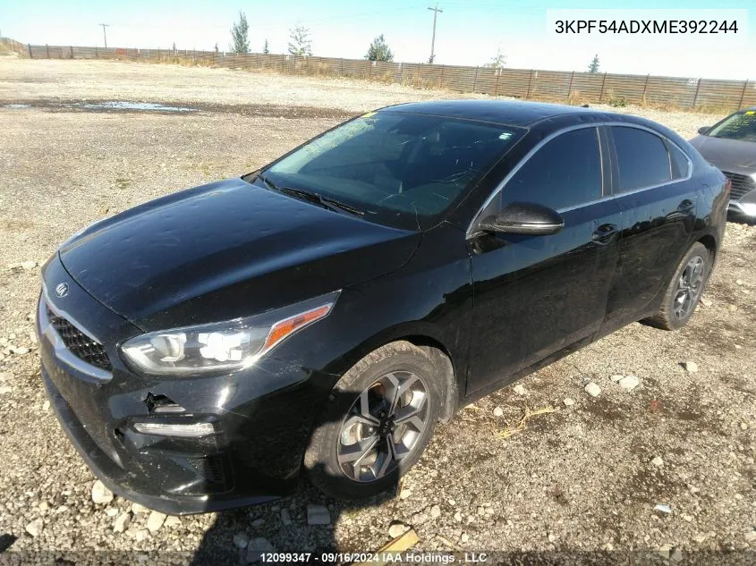 2021 Kia Forte VIN: 3KPF54ADXME392244 Lot: 12099347