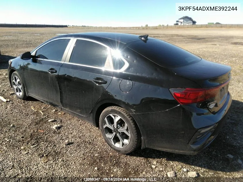 2021 Kia Forte VIN: 3KPF54ADXME392244 Lot: 12099347