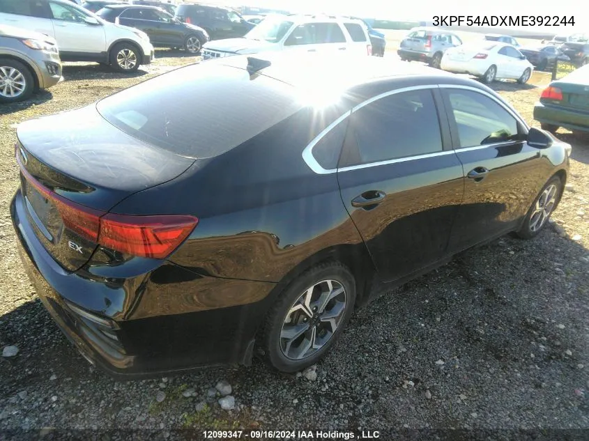 2021 Kia Forte VIN: 3KPF54ADXME392244 Lot: 12099347