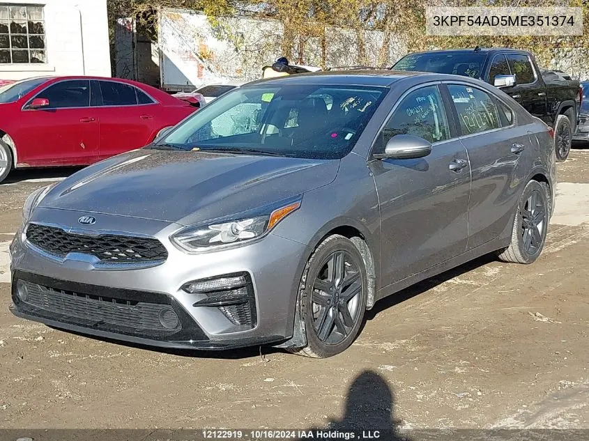 2021 Kia Forte VIN: 3KPF54AD5ME351374 Lot: 12122919