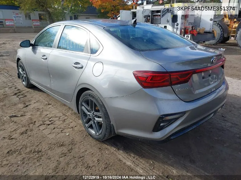 2021 Kia Forte VIN: 3KPF54AD5ME351374 Lot: 12122919