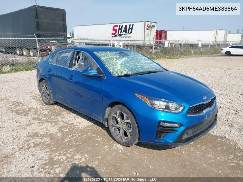 2021 Kia Forte VIN: 3KPF54AD6ME383864 Lot: 12125723