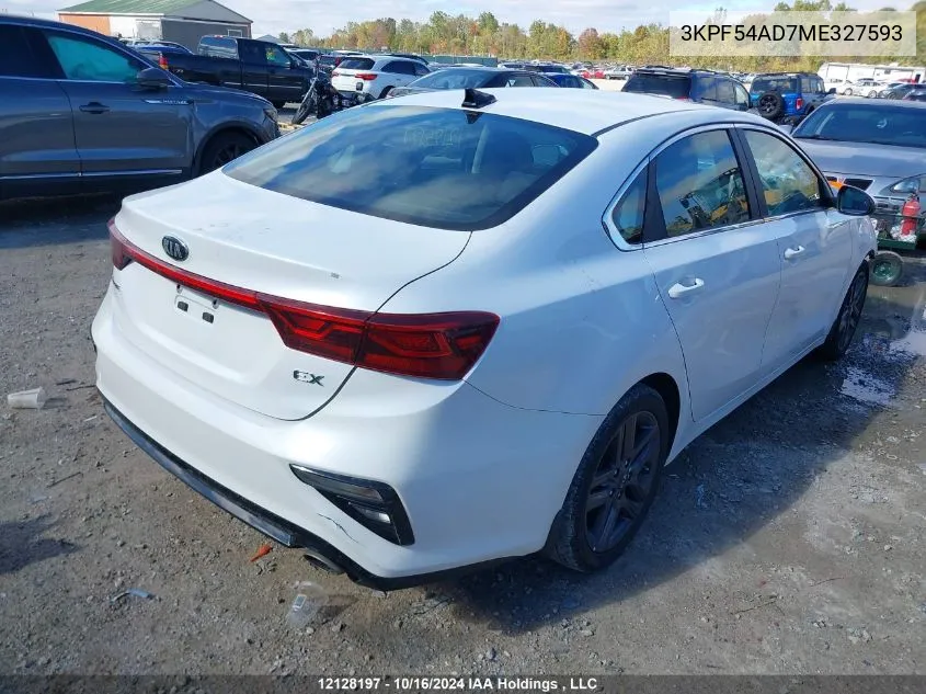 2021 Kia Forte VIN: 3KPF54AD7ME327593 Lot: 12128197