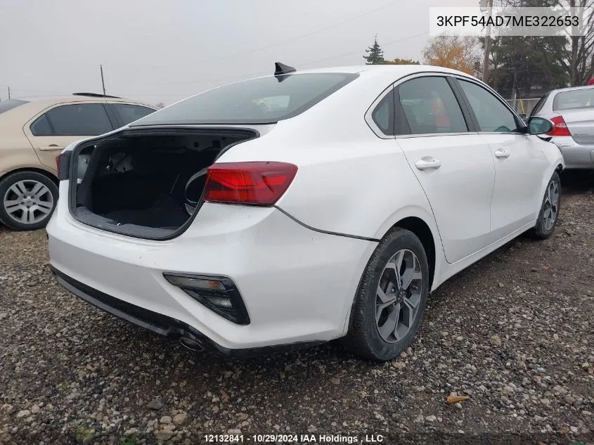 2021 Kia Forte VIN: 3KPF54AD7ME322653 Lot: 12132841