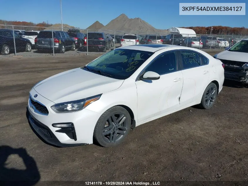 2021 Kia Forte Ex VIN: 3KPF54ADXME384127 Lot: 12141178