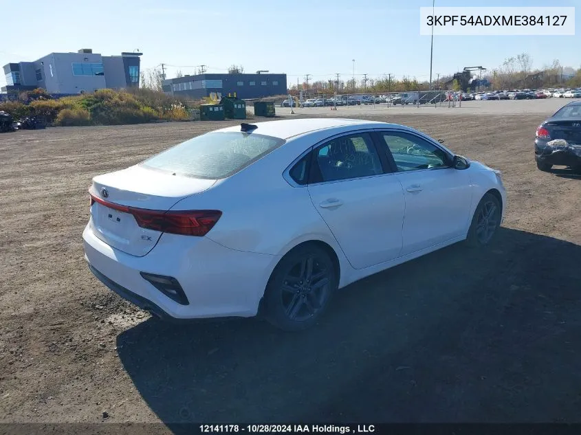 2021 Kia Forte Ex VIN: 3KPF54ADXME384127 Lot: 12141178