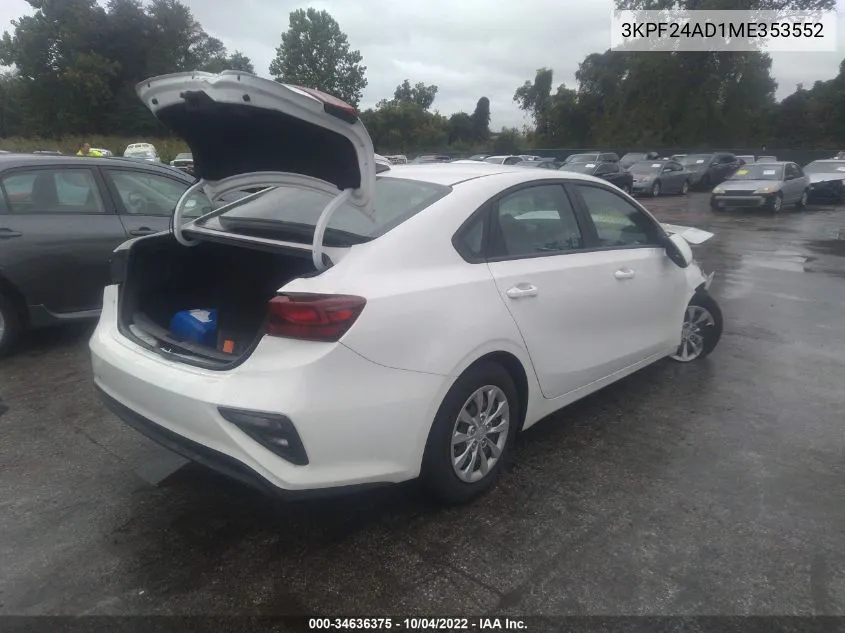 3KPF24AD1ME353552 2021 Kia Forte Fe