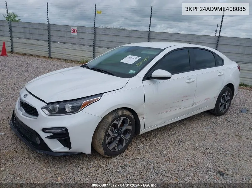 2021 Kia Forte Lxs VIN: 3KPF24AD9ME408085 Lot: 39077377