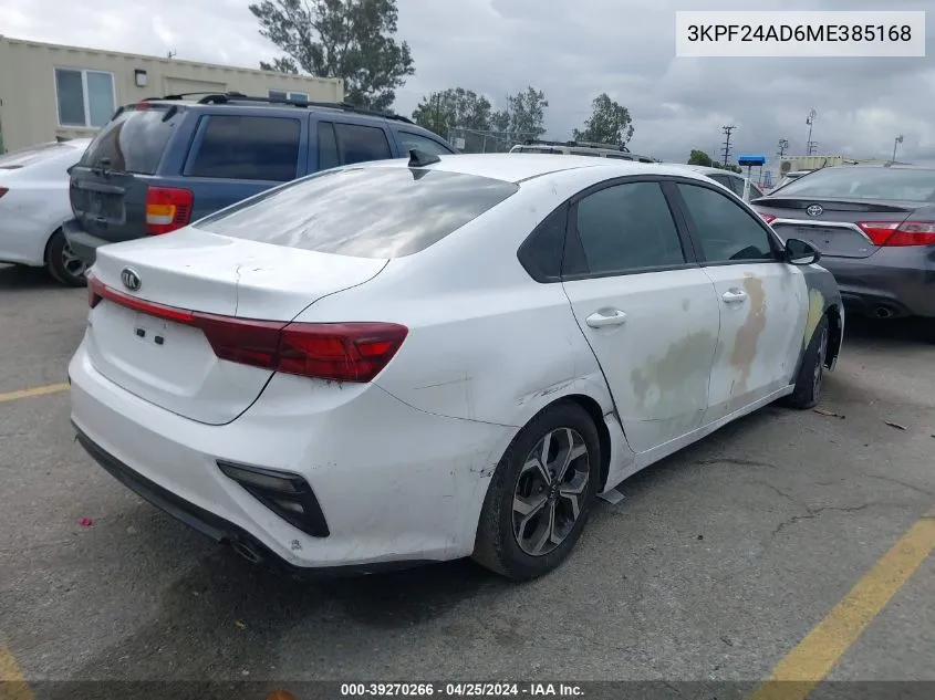 2021 Kia Forte Lxs VIN: 3KPF24AD6ME385168 Lot: 39270266