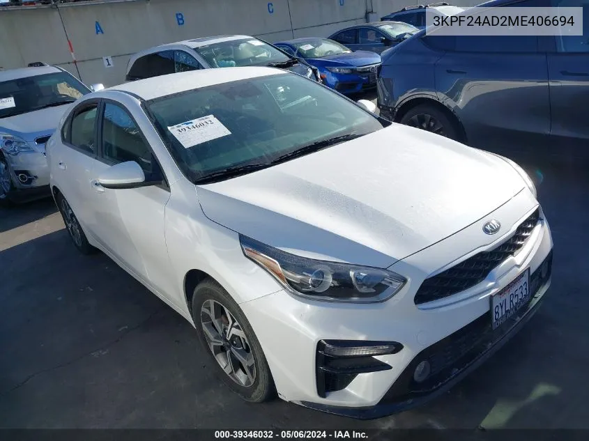 2021 Kia Forte Lxs VIN: 3KPF24AD2ME406694 Lot: 39346032