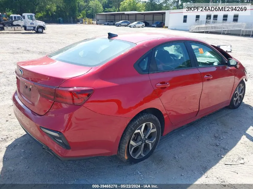 2021 Kia Forte Lxs VIN: 3KPF24AD6ME294269 Lot: 39465278