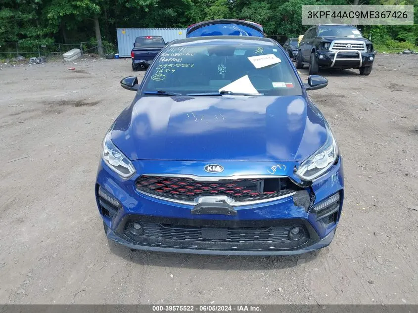 2021 Kia Forte Gt VIN: 3KPF44AC9ME367426 Lot: 39575522