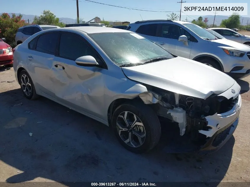 2021 Kia Forte Lxs VIN: 3KPF24AD1ME414009 Lot: 39613267