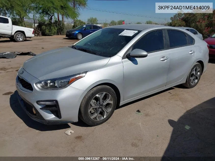 2021 Kia Forte Lxs VIN: 3KPF24AD1ME414009 Lot: 39613267