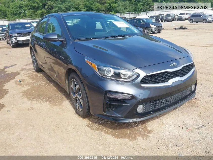 2021 Kia Forte Lxs VIN: 3KPF24AD8ME362703 Lot: 39622151