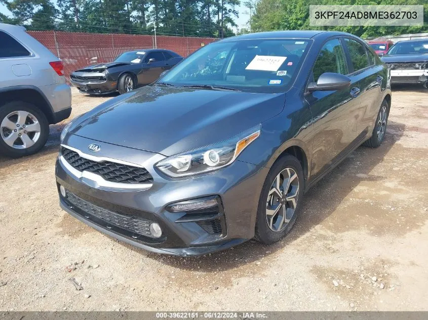 3KPF24AD8ME362703 2021 Kia Forte Lxs