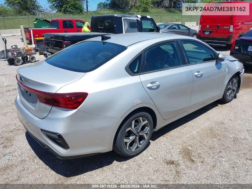 3KPF24AD7ME381162 2021 Kia Forte Lxs