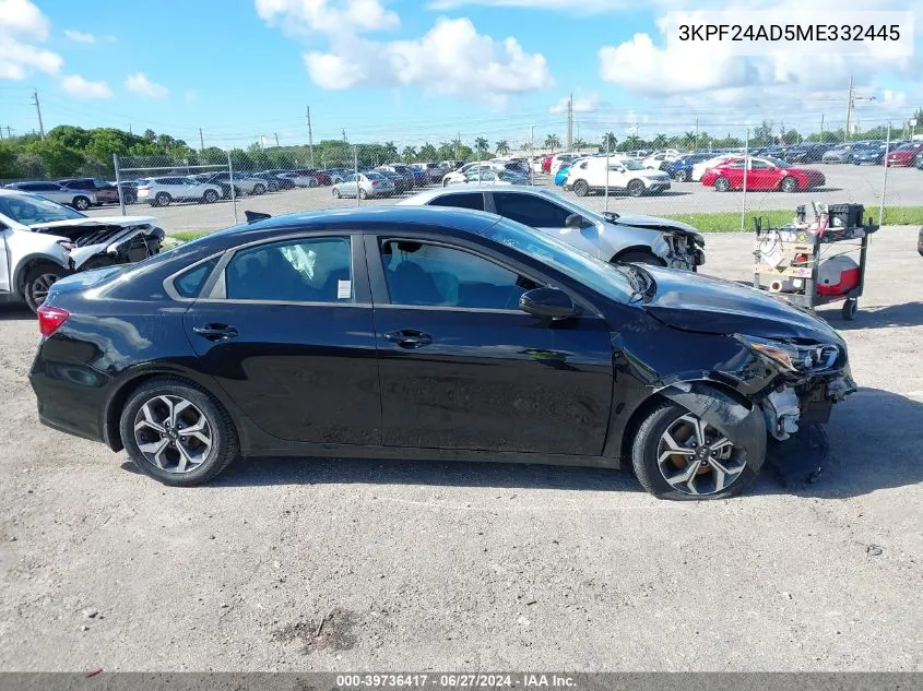 3KPF24AD5ME332445 2021 Kia Forte Lxs