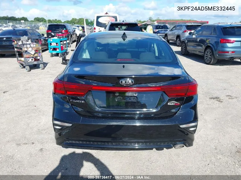 2021 Kia Forte Lxs VIN: 3KPF24AD5ME332445 Lot: 39736417