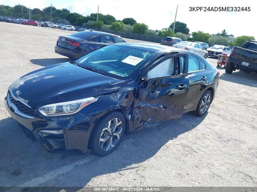 3KPF24AD5ME332445 2021 Kia Forte Lxs