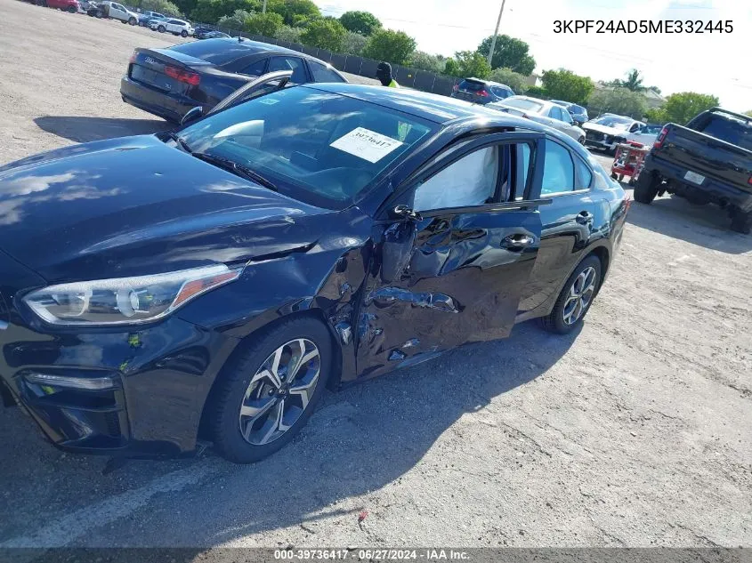 3KPF24AD5ME332445 2021 Kia Forte Lxs