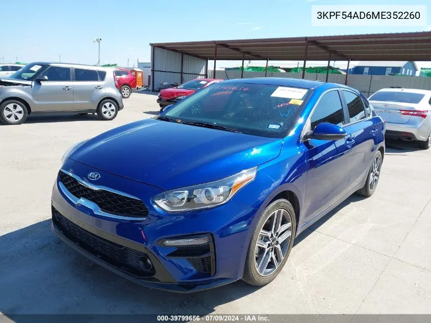 2021 Kia Forte Ex VIN: 3KPF54AD6ME352260 Lot: 39799656