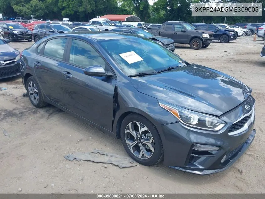 2021 Kia Forte Lxs VIN: 3KPF24AD5ME309005 Lot: 39800821