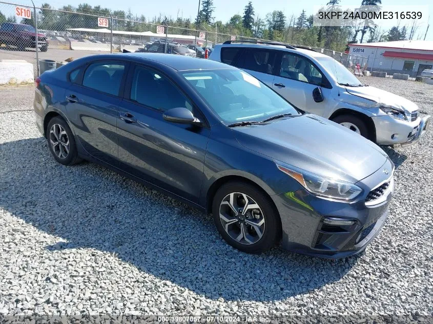 3KPF24AD0ME316539 2021 Kia Forte Lxs