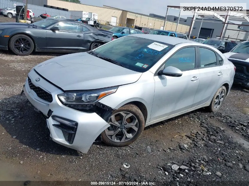 2021 Kia Forte Lxs VIN: 3KPF24AD4ME370572 Lot: 39815124