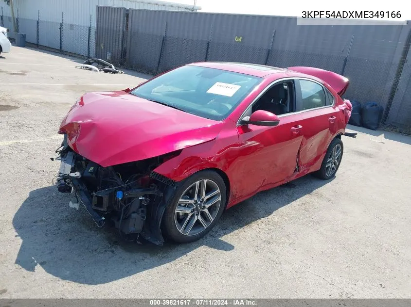 2021 Kia Forte Ex VIN: 3KPF54ADXME349166 Lot: 39821617