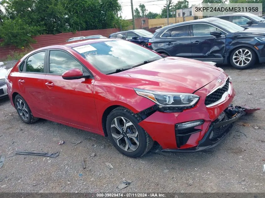 2021 Kia Forte Lxs VIN: 3KPF24AD6ME311958 Lot: 39829474