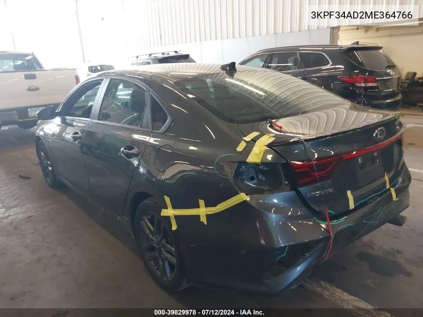 2021 Kia Forte Gt-Line VIN: 3KPF34AD2ME364766 Lot: 39829978