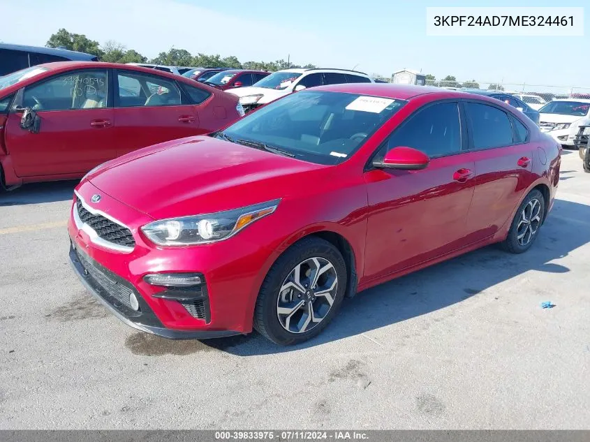 3KPF24AD7ME324461 2021 Kia Forte Lxs