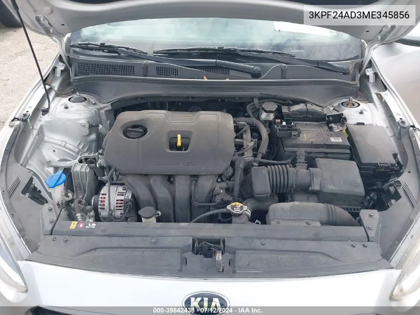 2021 Kia Forte Lxs VIN: 3KPF24AD3ME345856 Lot: 39842438