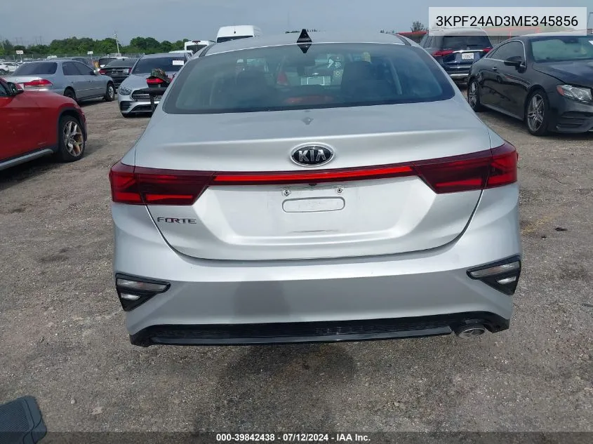 2021 Kia Forte Lxs VIN: 3KPF24AD3ME345856 Lot: 39842438