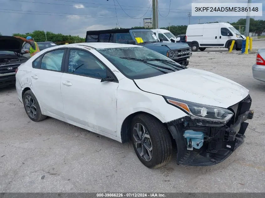 2021 Kia Forte Lxs VIN: 3KPF24AD5ME386148 Lot: 39866226