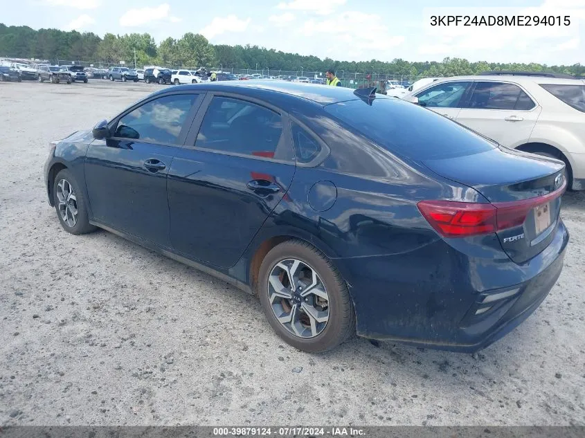 2021 Kia Forte Lxs VIN: 3KPF24AD8ME294015 Lot: 39879124