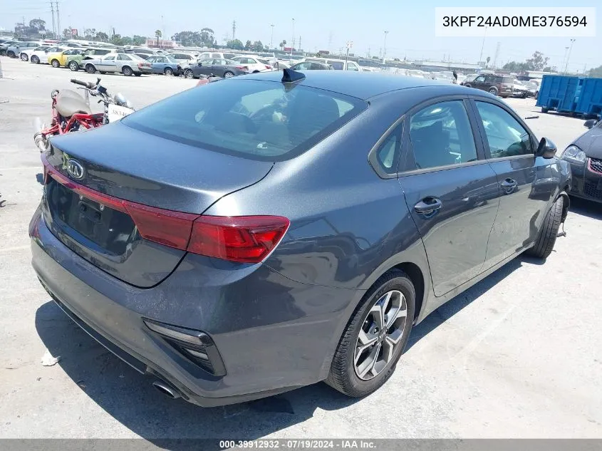 3KPF24AD0ME376594 2021 Kia Forte Lxs