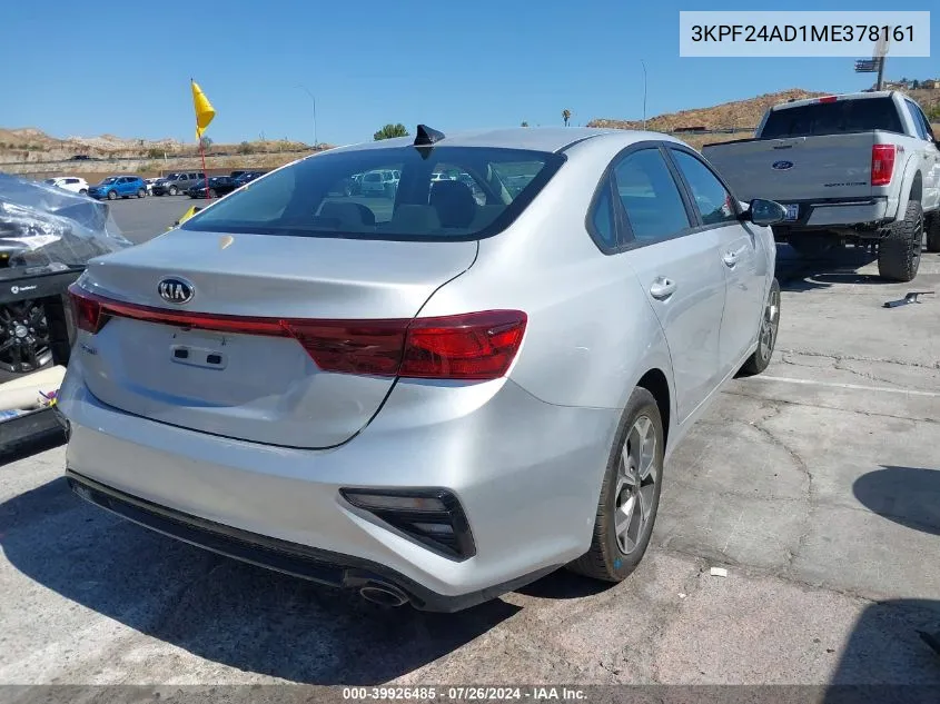 2021 Kia Forte Lxs VIN: 3KPF24AD1ME378161 Lot: 39926485