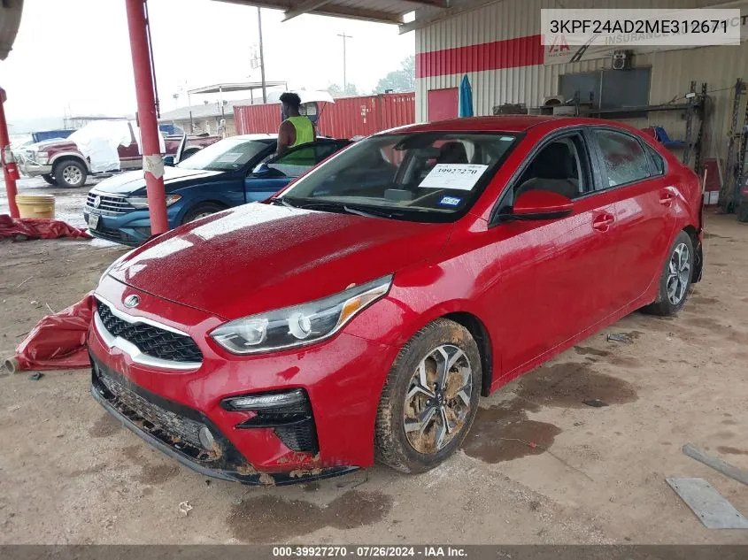 2021 Kia Forte Lxs VIN: 3KPF24AD2ME312671 Lot: 39927270