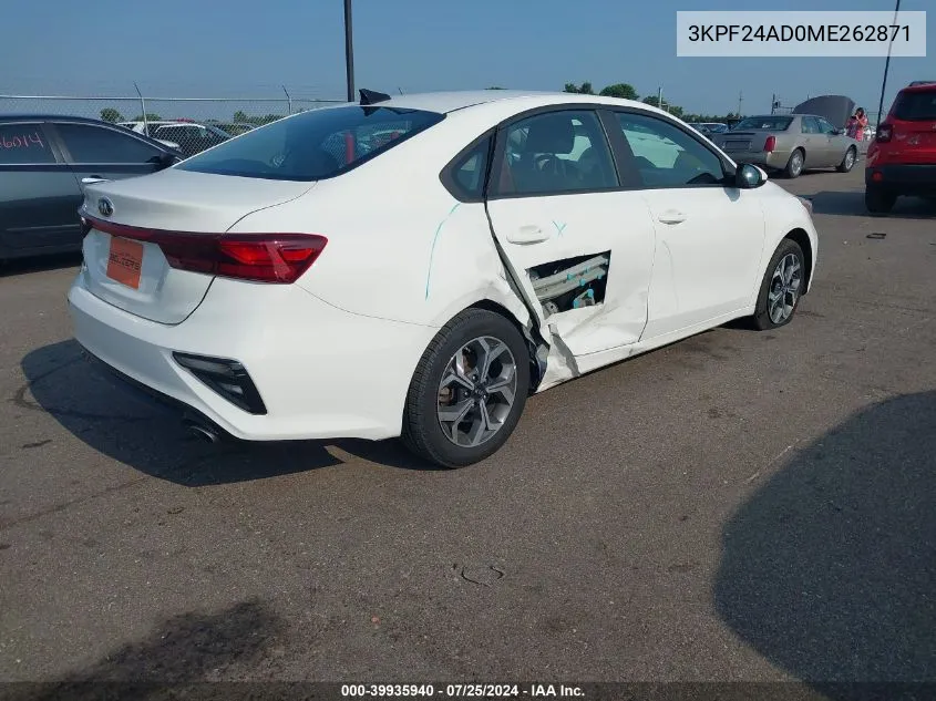 2021 Kia Forte Lxs VIN: 3KPF24AD0ME262871 Lot: 39935940