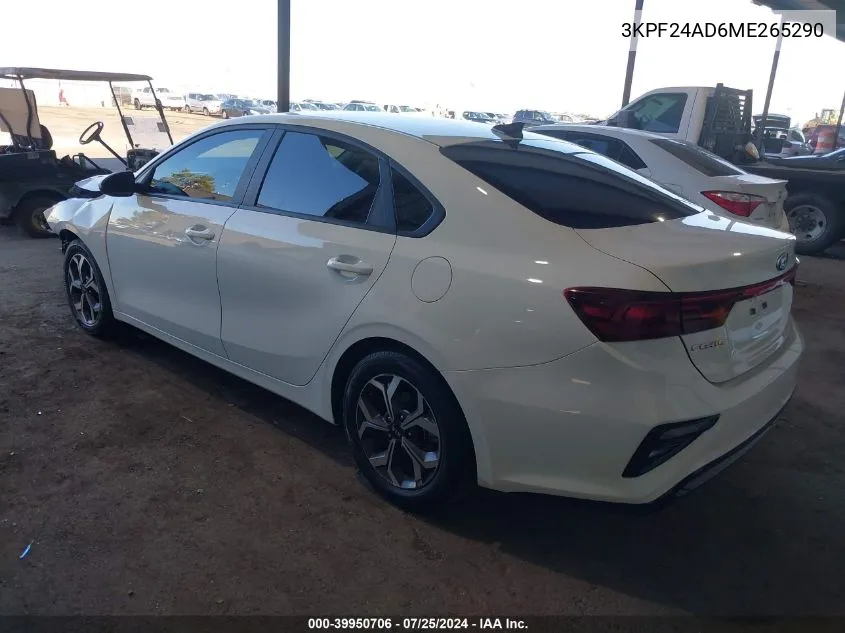 2021 Kia Forte Lxs VIN: 3KPF24AD6ME265290 Lot: 39950706