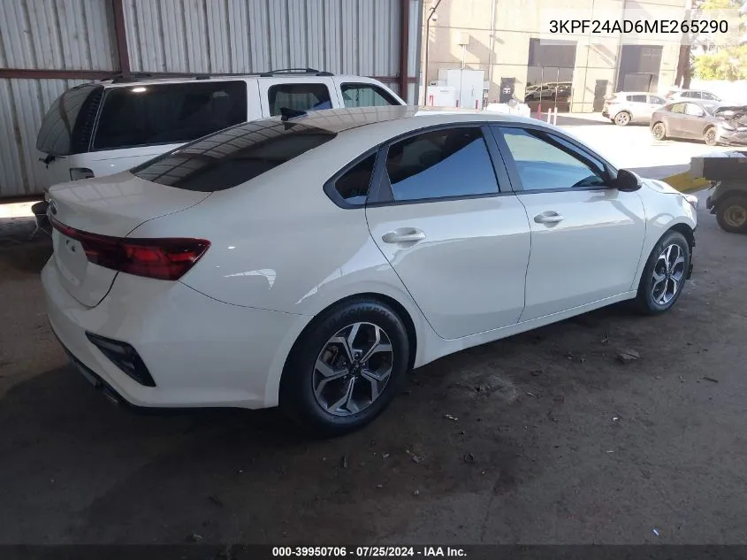 2021 Kia Forte Lxs VIN: 3KPF24AD6ME265290 Lot: 39950706