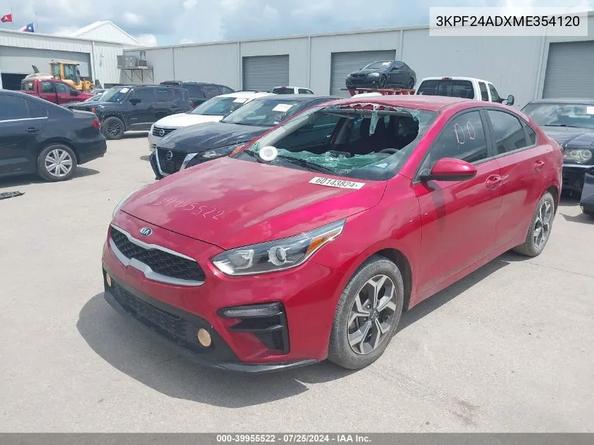 2021 Kia Forte Lxs VIN: 3KPF24ADXME354120 Lot: 39955522