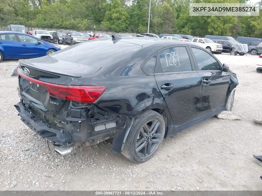 3KPF34AD9ME385274 2021 Kia Forte Gt-Line