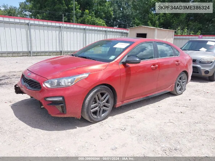 3KPF34AD3ME386324 2021 Kia Forte Gt-Line