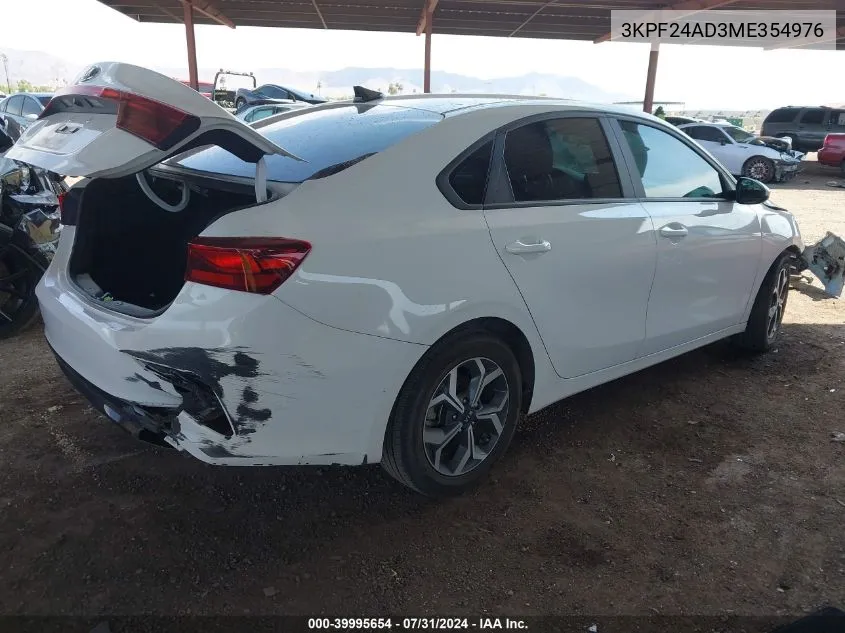 3KPF24AD3ME354976 2021 Kia Forte Lxs