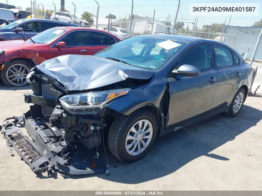 2021 Kia Forte Fe VIN: 3KPF24AD9ME401587 Lot: 40008800